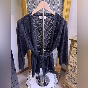 Elegant Black Lace Cardigan